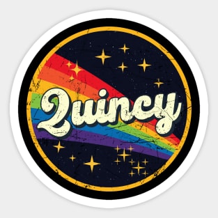 Quincy // Rainbow In Space Vintage Grunge-Style Sticker